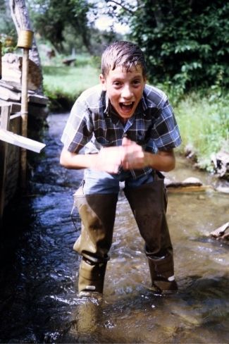 Ken in waders at Camp Gramma